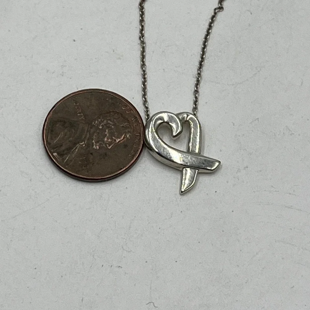 Tiffany & Co. Paloma Picasso 925‎ Sterling Silver Loving Open Heart Necklace